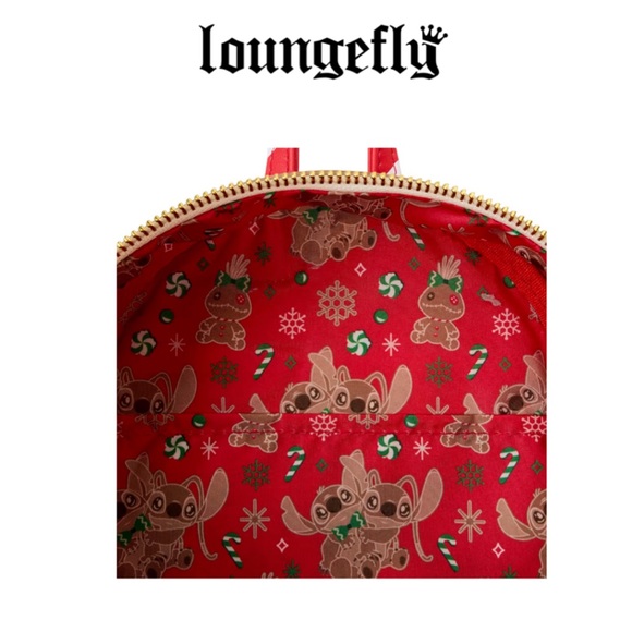 NWT - LOUNGEFLY Stitch Gingerbread Scented Cosplay Mini Backpack - Picture 4 of 6